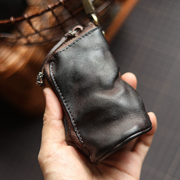 Leather Pouch with Zipper