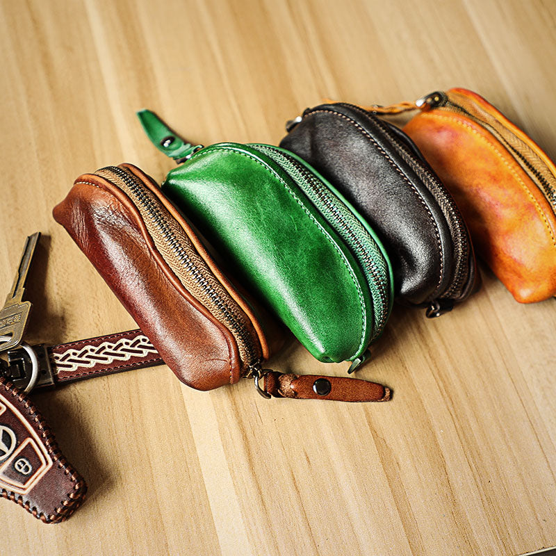 Retro Leather Storage Car Key Bag Coin Purse