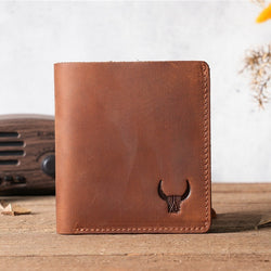 Retro Handmade Leather Short Card Wallet