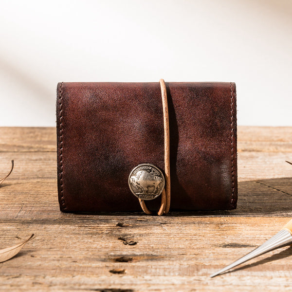 Retro handmade Leather Card Holder Wallets