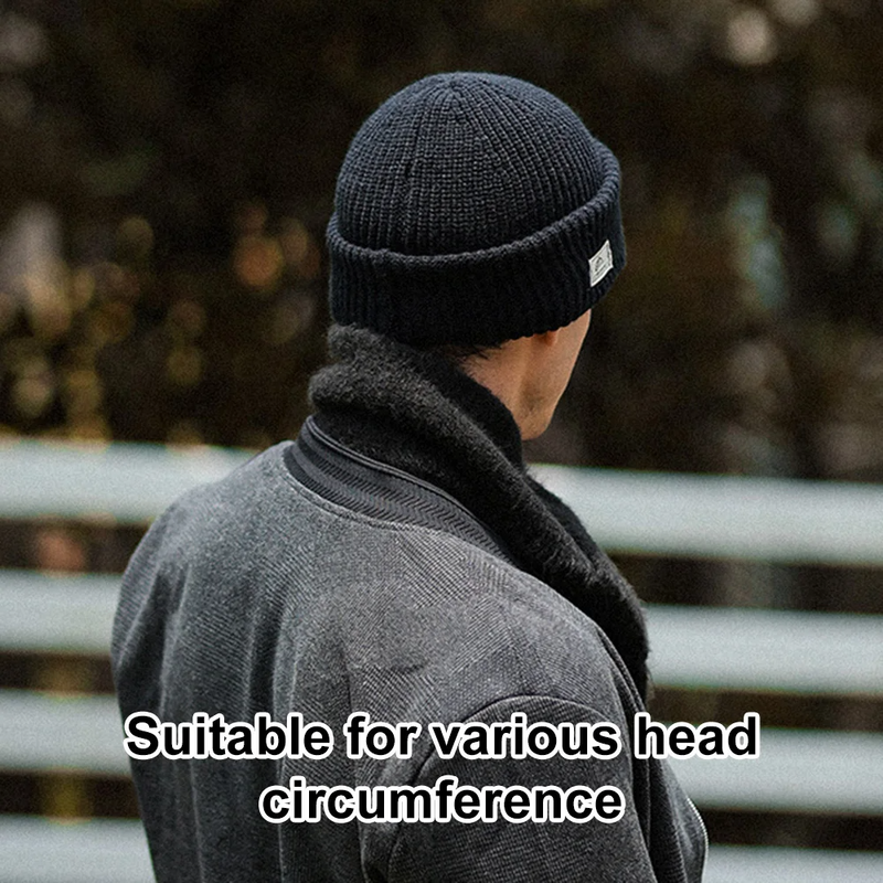 Men's Knitted Hat Classic Thickened Warm Beanie