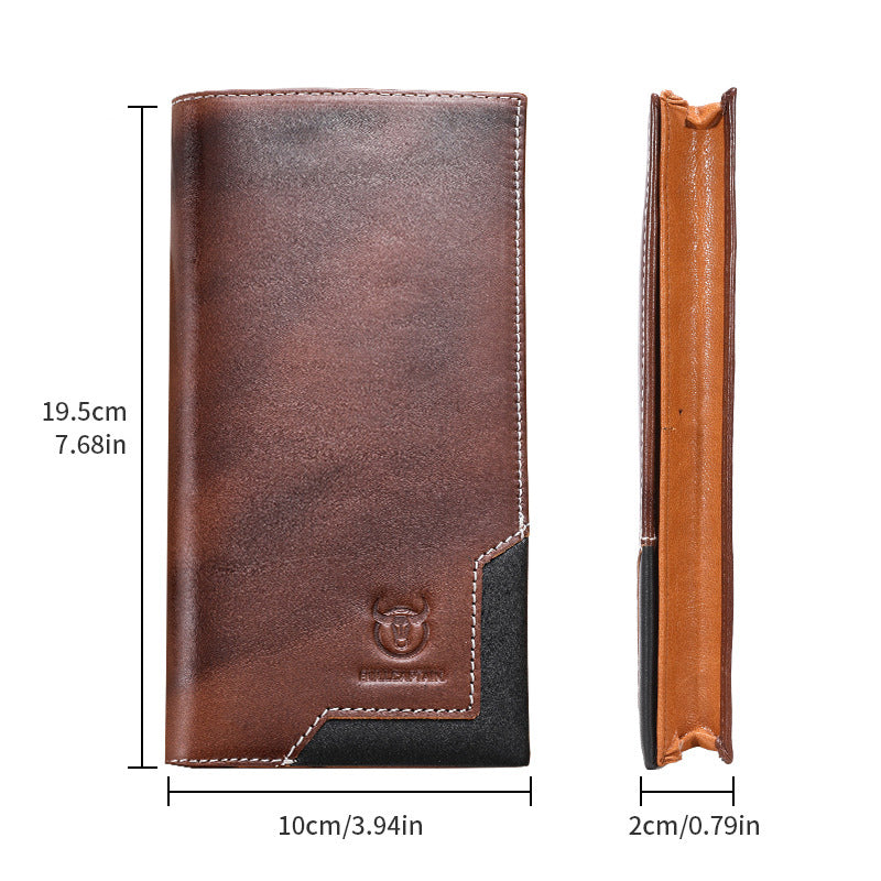 Retro Handmade Leather Multi-card Slots Long Wallet