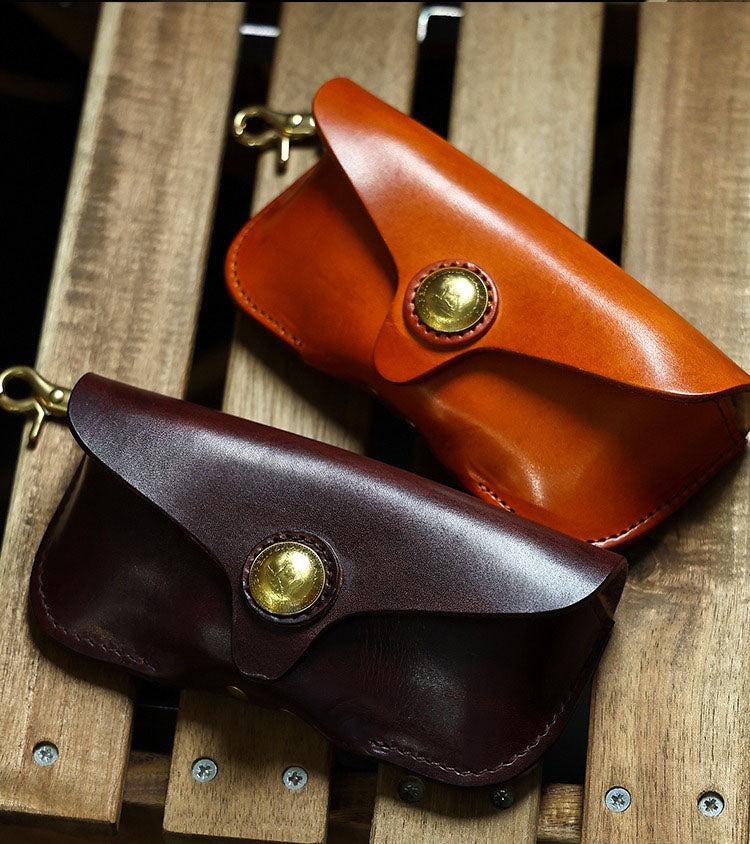 Retro Tanned Leather Glasses Case