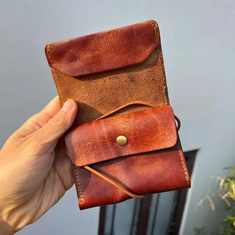 Retro handmade Leather Card Holder Wallets