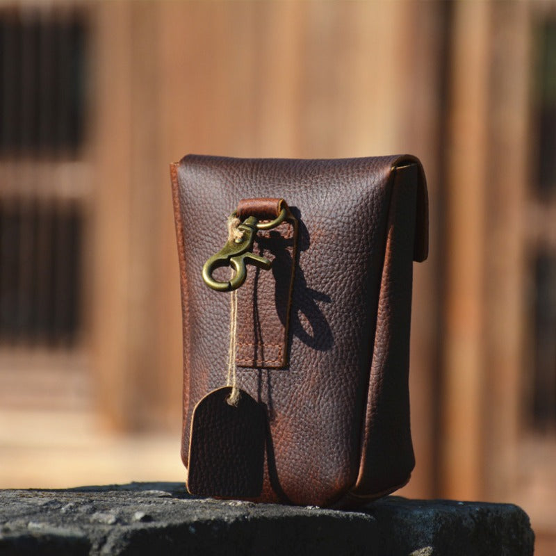 Retro Leather Causal Waist Bag Phone Bag