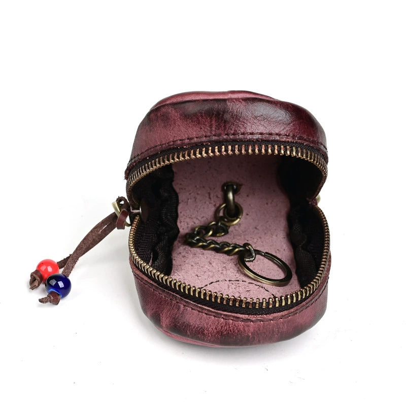 Retro Handmade Leather Coin Bag Storage Bag