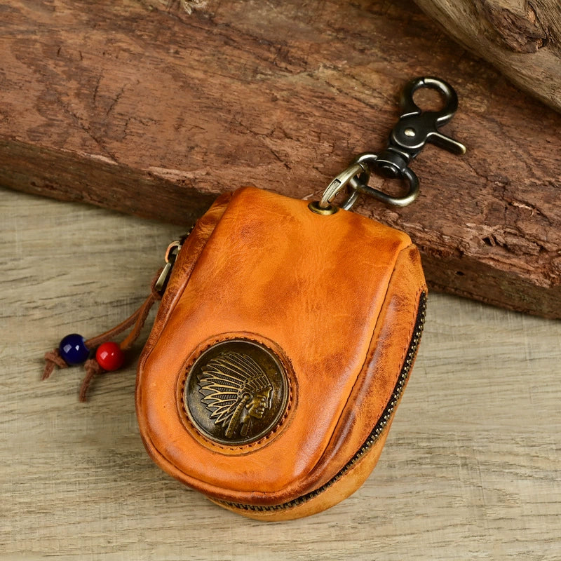 Retro Handmade Leather Coin Bag Storage Bag