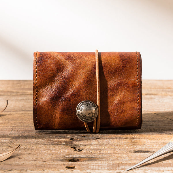 Retro handmade Leather Card Holder Wallets