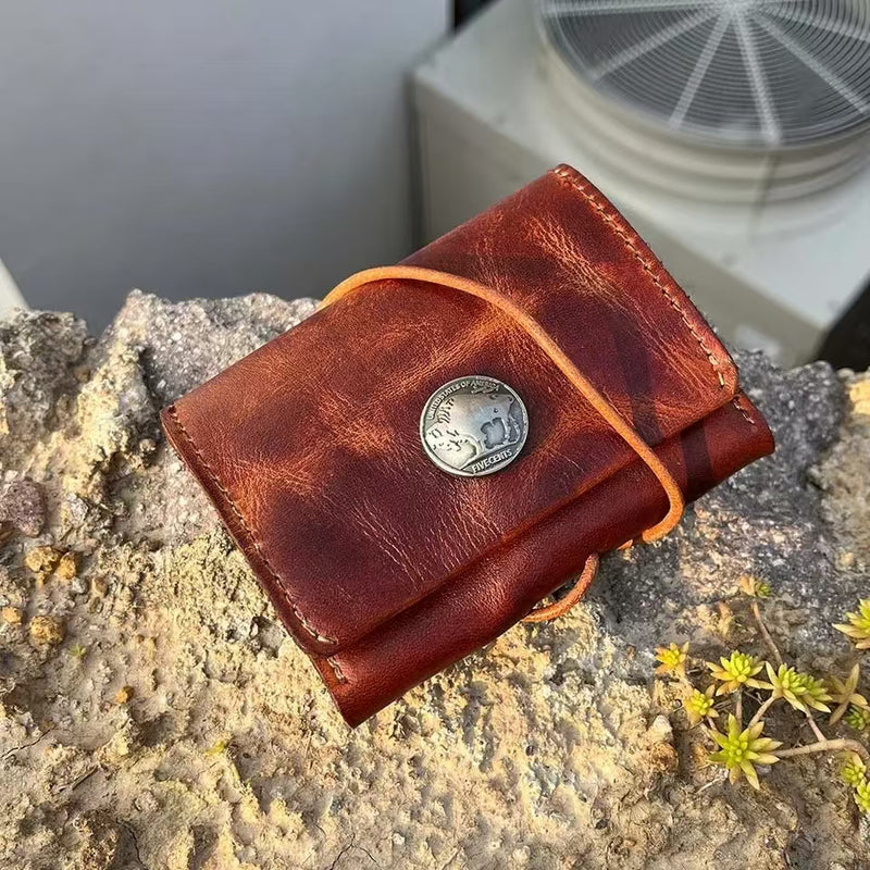 Retro handmade Leather Card Holder Wallets