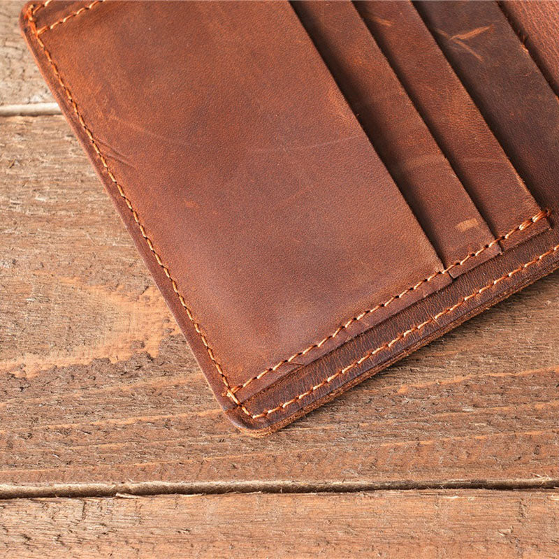 Retro Handmade Leather Short Card Wallet