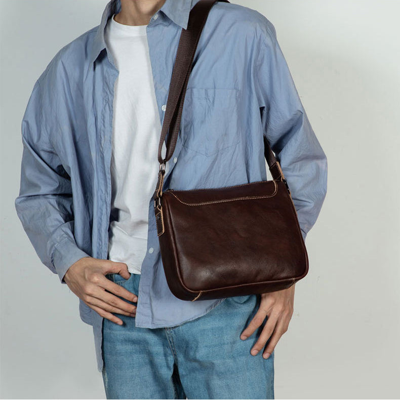 Retro Handmade Leather Crossbody Bag