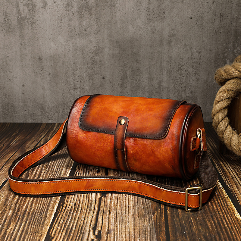 Vintage Handmade Leather Crossbody Bag
