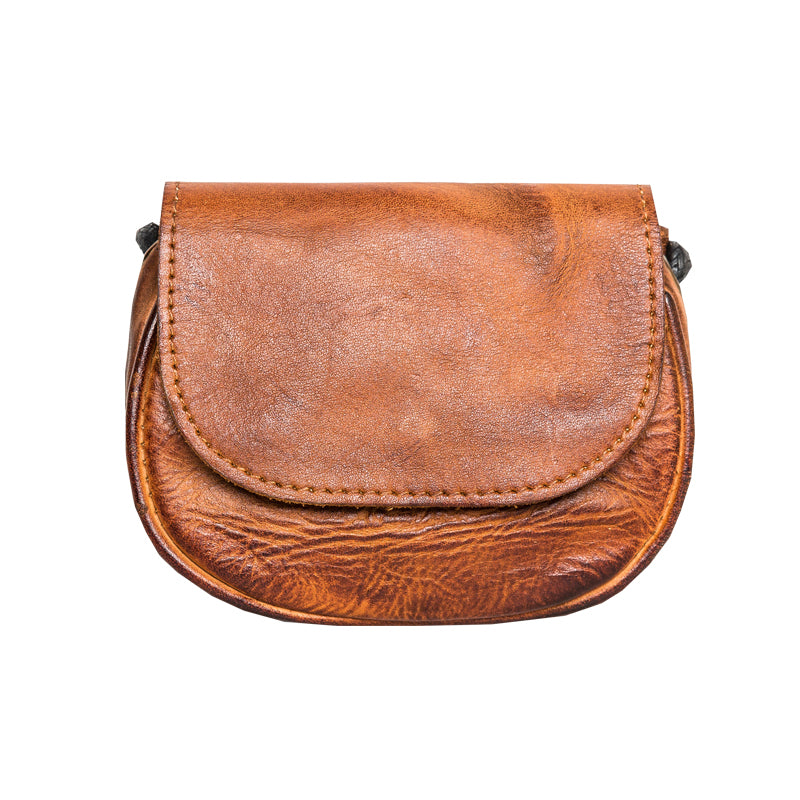 Retro Handmade Leather Card Wallets Mini Crossbody Bags