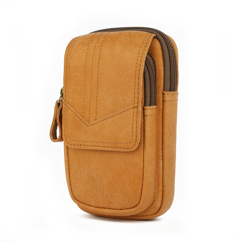 Retro Handmade Leather Phone Wallet Waist Bags