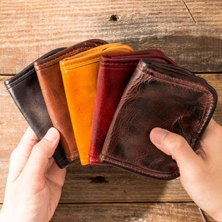 Retro Handmade Leather Card Wallets