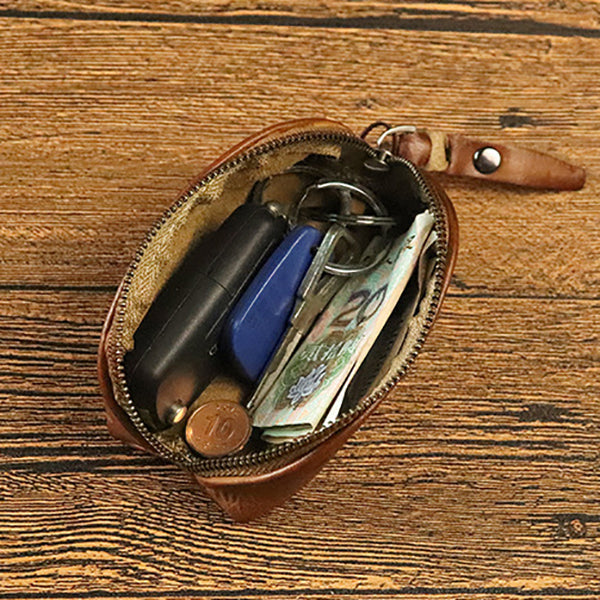 Retro Leather Storage Car Key Bag Coin Purse