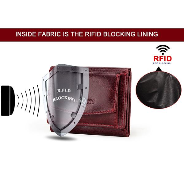 RFID Anti-theft Leather Multi-function Coin Purse