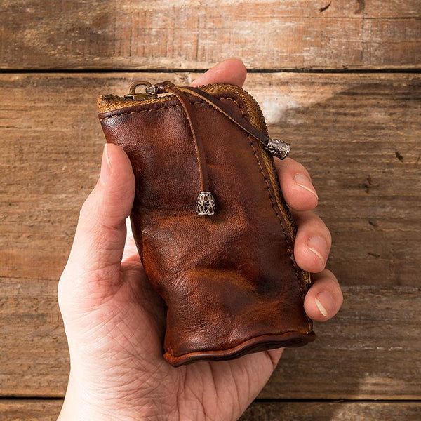 Brown Leather Key Pouch at best price in Kolkata | ID: 2851088119273