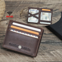Retro RFID Anti-theft Card Wallets