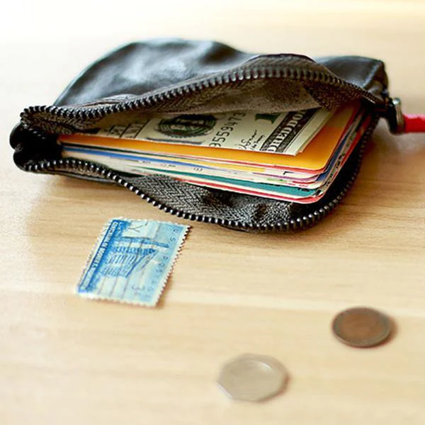 Vintage Zipper Cards Holder Coin Wallet
