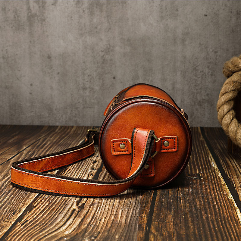 Vintage Handmade Leather Crossbody Bag