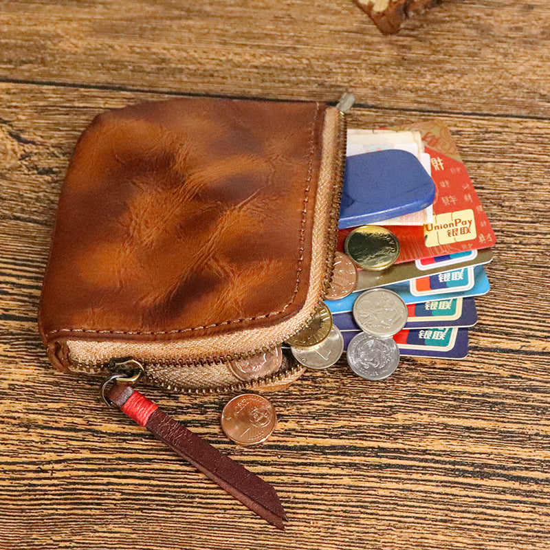 Vintage Zipper Cards Holder Coin Wallet
