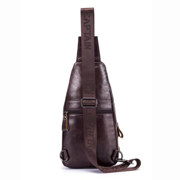 Genuine Leather Retro Chest Bag Outdoor Leisure Daypack Crossbody Bag