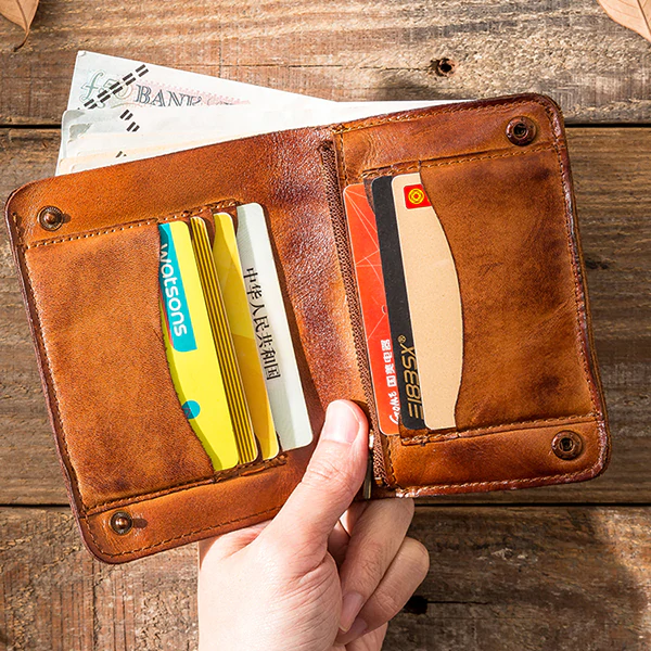 Zipper Leather Multi-card Slots Card Holders Wallets