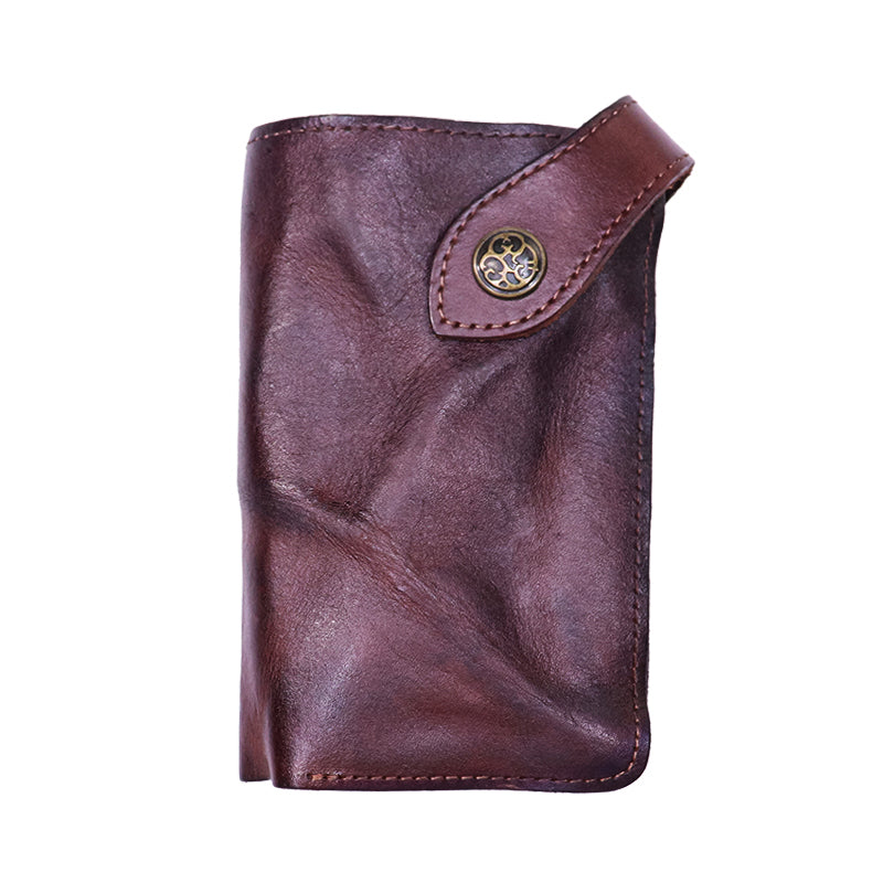 Retro Handmade Leather Zipper Card Wallets